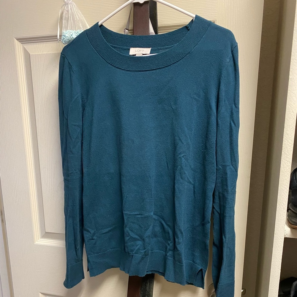 tops Loft outlet teal sweater